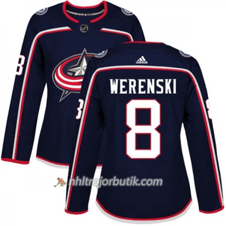 Dame Ishockey Columbus Blue Jackets Tröja Zach Werenski 8 Adidas 2017-2018 Marinblå Authentic